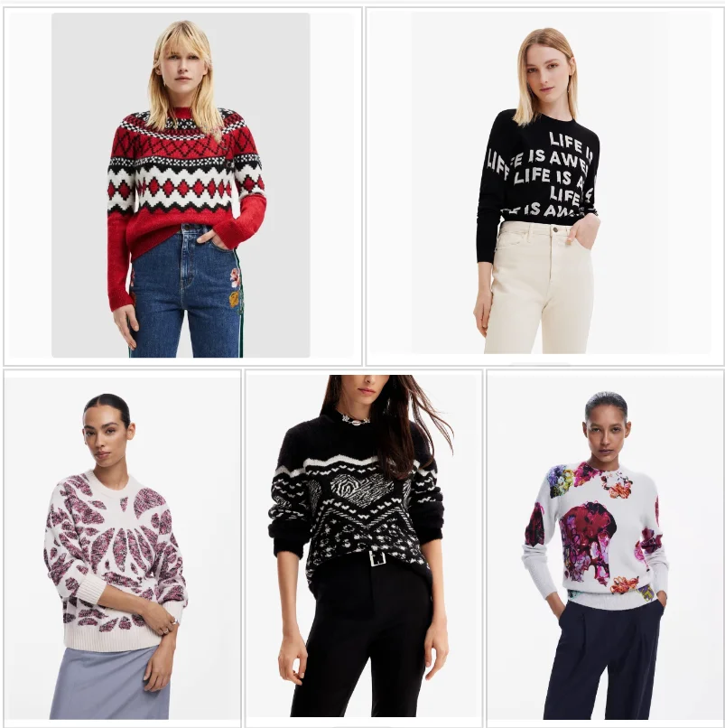 

Original foreign trade order: Spanish jacquard round neck loose casual autumn and winter warm women's knitted sweater