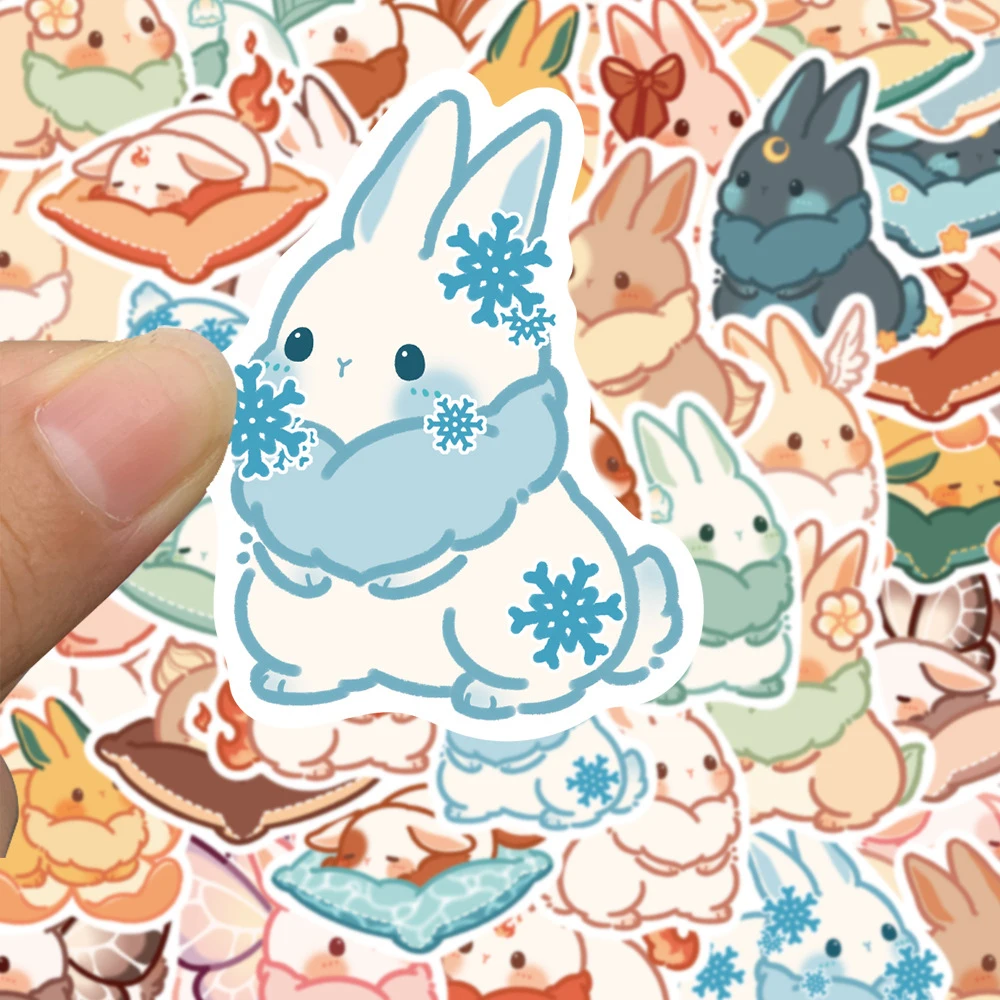 10/20/40 Stück Kawaii Cartoon Hasen-Aufkleber, niedliche Anime-Tier-Hasen-Sticker, DIY Scrapbook, Laptop, Handyhülle, Dekoration, Spielzeug