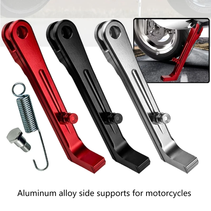 

0XXD Universal Motorcycle Side Stand Adjustable Spring Loaded Kickstand For Pit Bikes 70cc 125cc 200cc Models