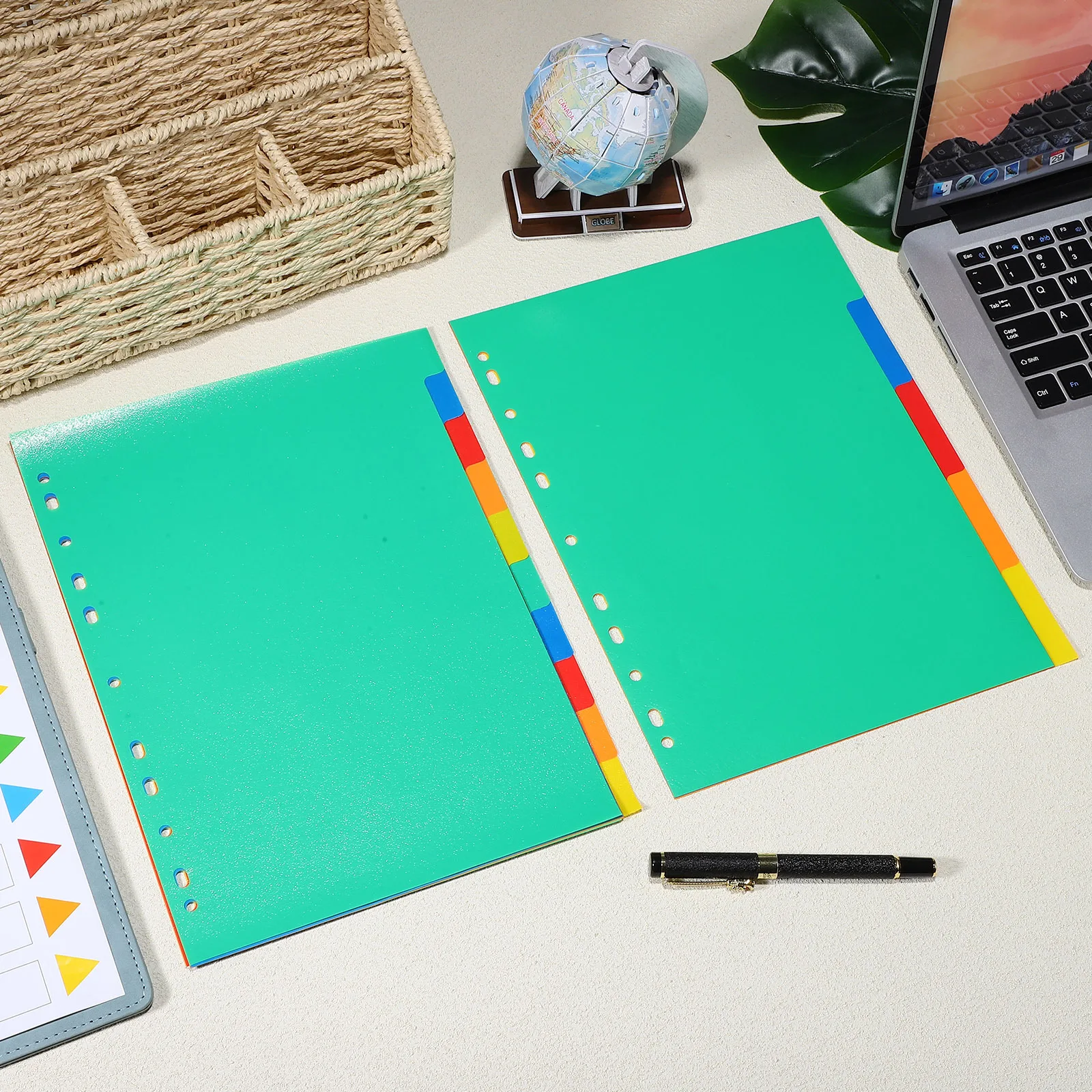 15Pcs Plastic Binder Dividers Bright Multicolor Index Tabs for Notebook Planner File Classification Efficiency