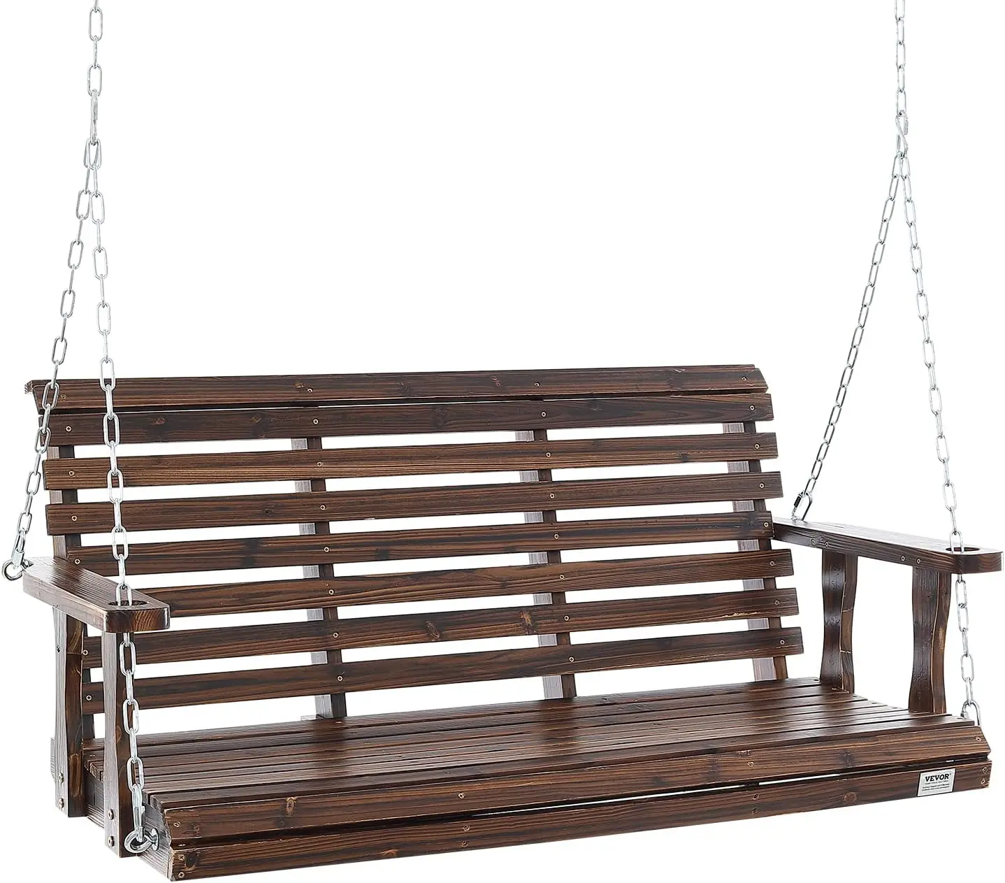 Outdoor Wooden Porch Swing, 880lbs 4.5FT Heavy Duty Haning Porch Swings Bench Chair for Patio, Garden and Courtyard