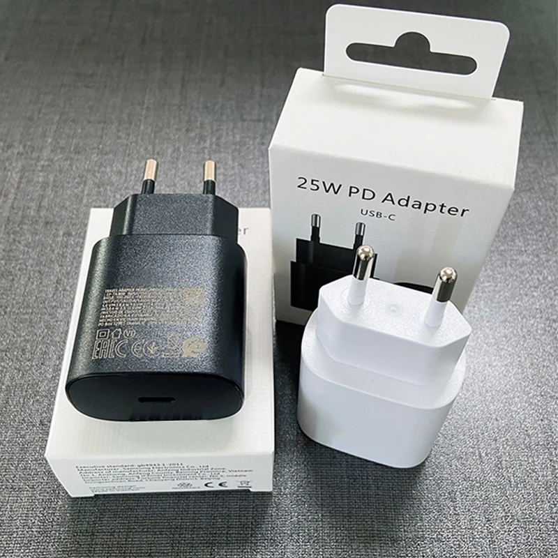 Зарядное устройство USB C мощностью 25 Вт для Samsung, быстрая зарядка PD, стандартный адаптер для Samsung Galaxy S22 ultra S21, Note10, A53, A05s