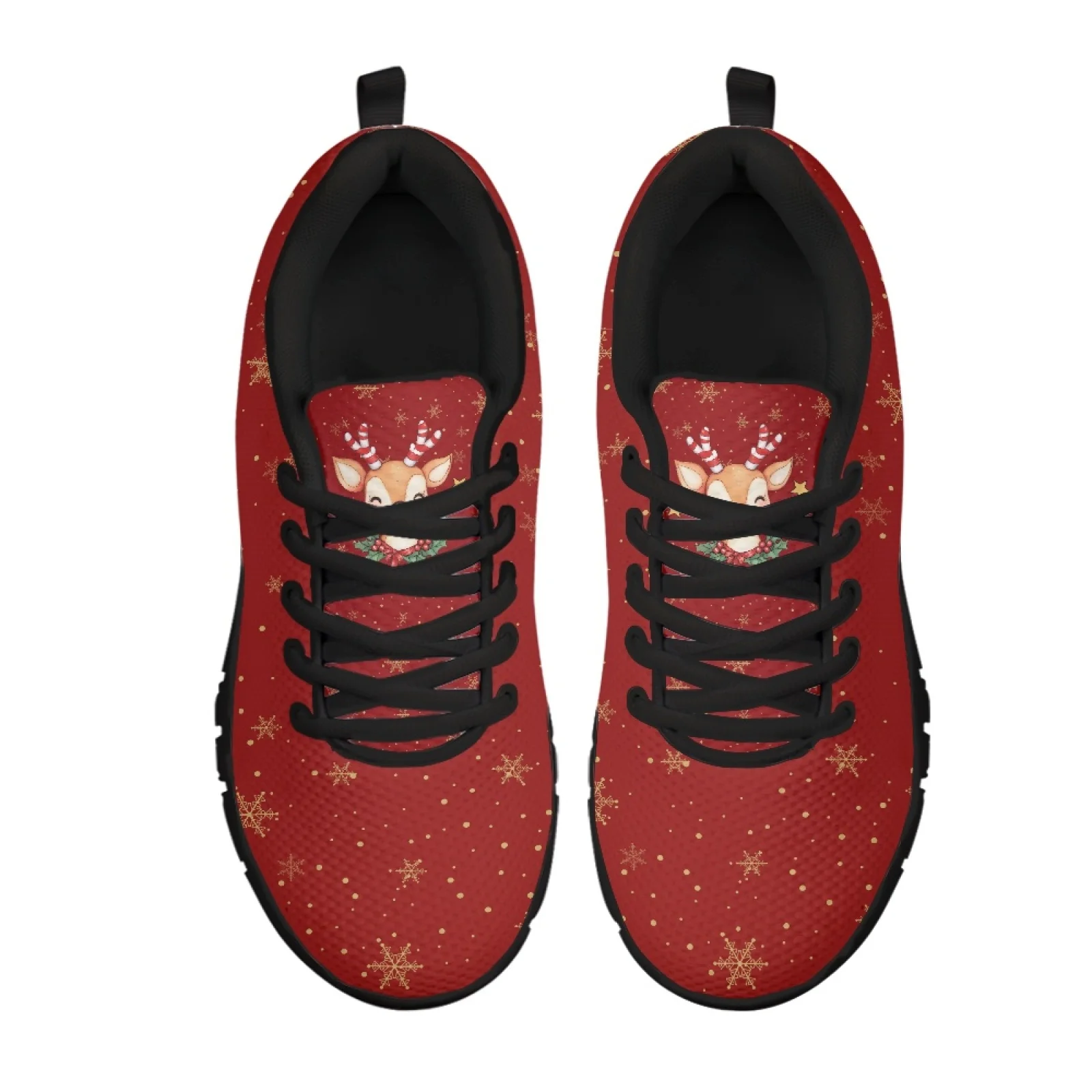 Coloranimal Cute Reindeer Men Easy to Clean Work Shoes for Medical Staff Wear-Resistant Sports Trainers for Outdoor Training