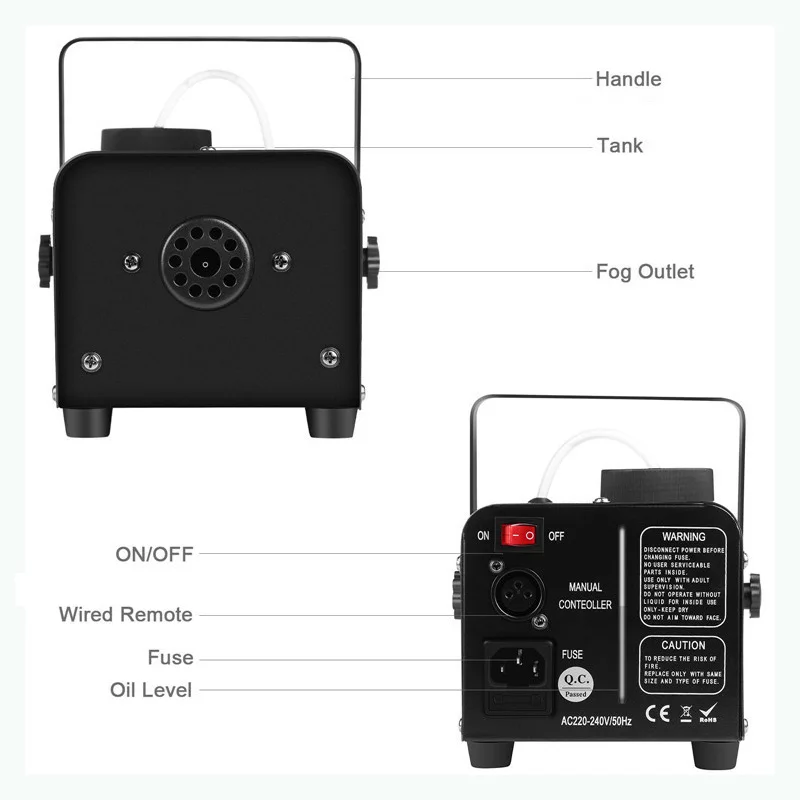 Pulverizador do controle remoto para a fase, máquina conveniente do fumo, partido do Dia das Bruxas, KTV, 400W