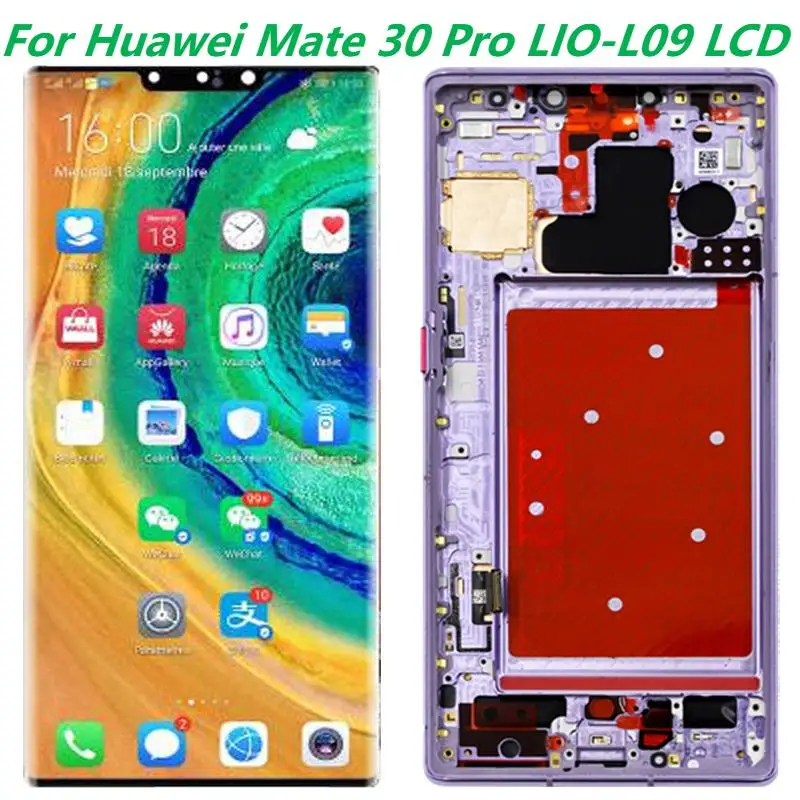 

6.53" Original For Huawei Mate 30 Pro Touch Screen Digitizer Assembly Parts Mate 30 Pro LIO-L09 L29 AL00 TL00 Display With Frame