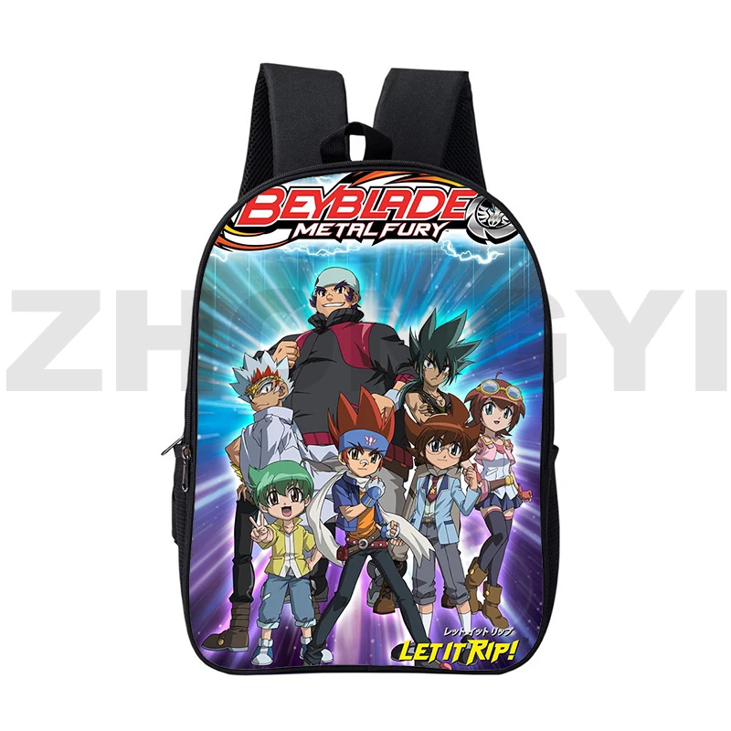 

Classic Cartoon Beyblade Burst Rucksack 16 Inch Mens Laptop Backpack 3D Japanese Anime Beyblade Burst School Bags Shoulder Bag