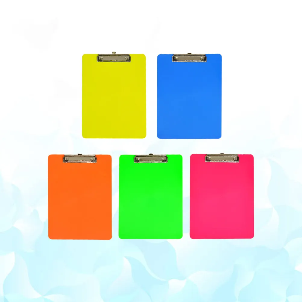

5Pcs A4 Plastic Colorful Clipboards Ergonomic Rounded Corners Lightweight Paper Holder for Office School Writing Memo Folder Red