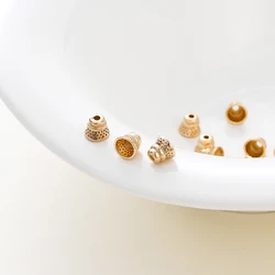 10Pcs/Lot 18K Gold Color Plated Brass Loose Beads Connectors for DIY Earrings Bracelet Components Jewelry Making Accessries