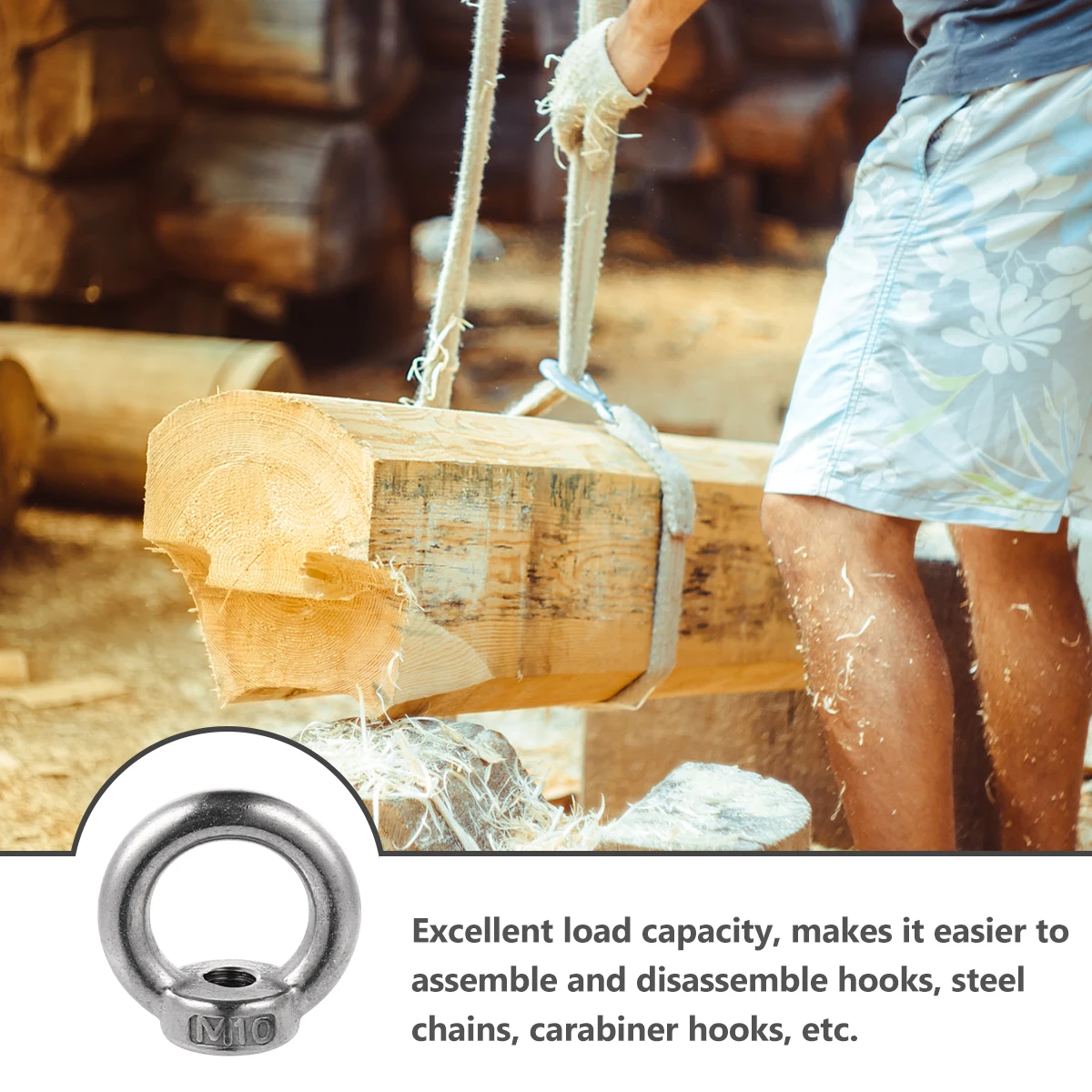 

8 pcs Eye Nut Stainless Steel Ring Nuts Lifting Parts Thread Bolts Hanging Decorations Flower Pots Lanterns Supports