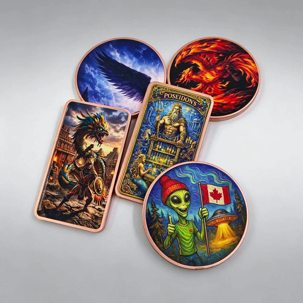 36 Designs 12 Zodiac Signs, Alien, Four Elements Goddess 1oz .999 Pure Copper Commemorative Coin Copper Bar Collectible Gift