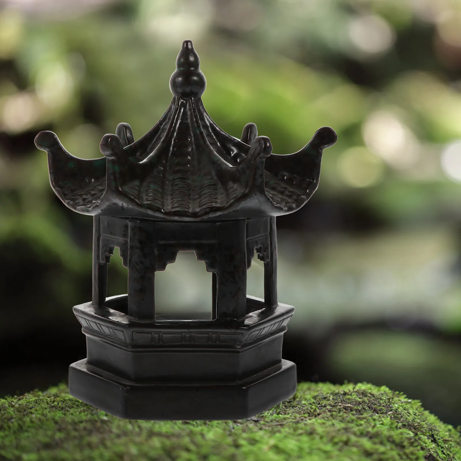 

1Pcs Fine Crafted Ceramic Hexagon Pavilion Ornament Small Size Indoor Outdoor Decor Home Garden Office Stylish Eco Friendly