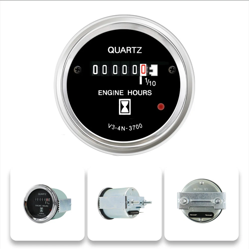 Chronograph Work Hour 040948 52mm 4N3700 4N-3700 For Veethree Timer Hourmeter Hour Counter Gauge For Motorcycle Car Trucks