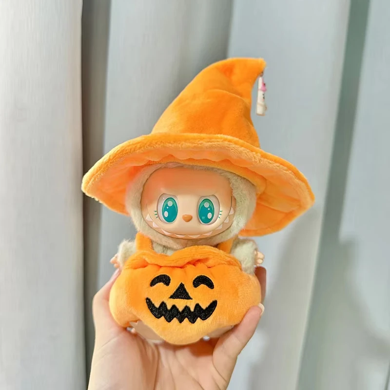 Vêtements pour Labubu, vêtements universels assis sur pied, accessoires de poupée en peluche, vêtements de styliste Labubu, Costume de citrouille d'halloween