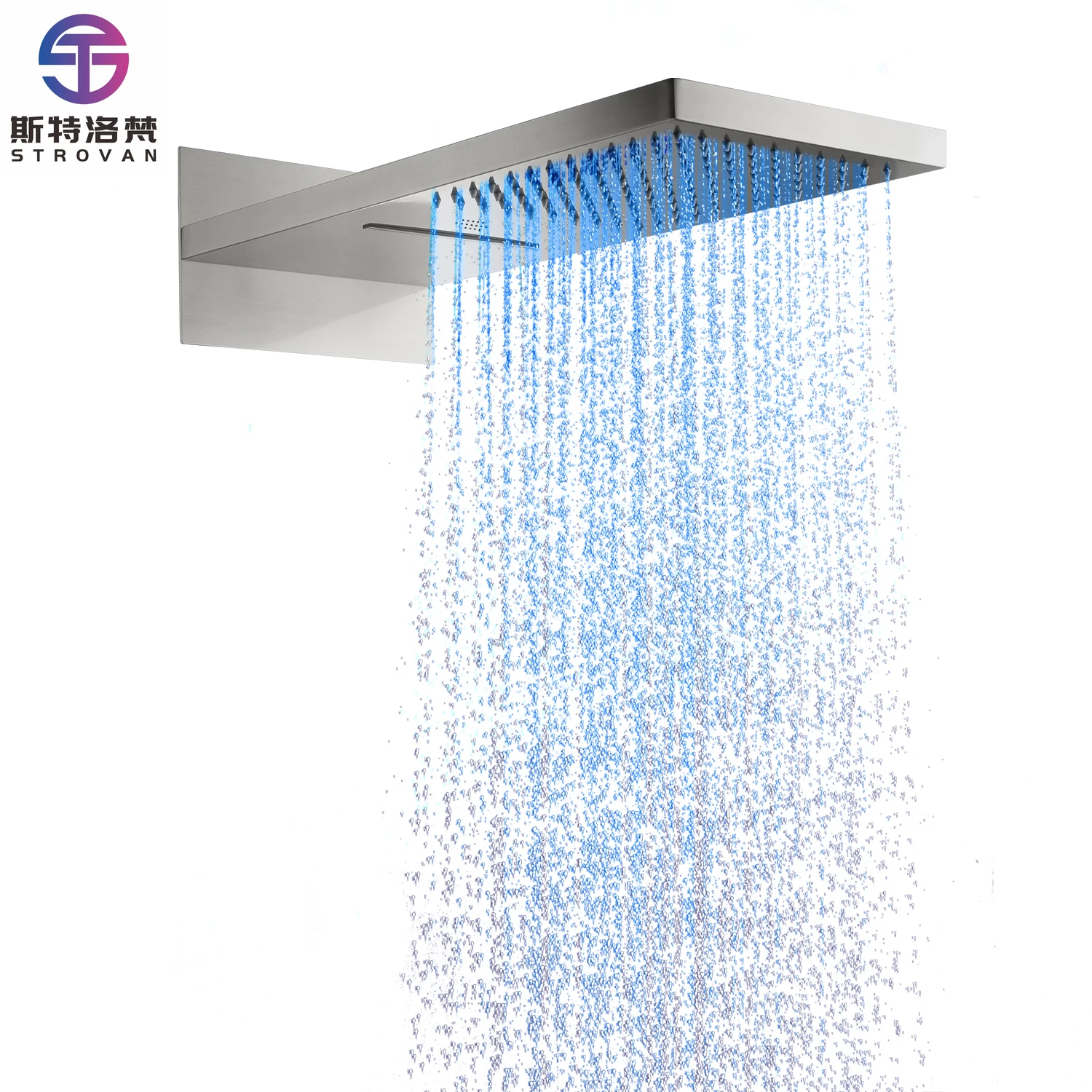 

2 Functions 22" Showerhead LED Shower Head Massage Shower Set 64 Colors LED With Music Ceiling Shower