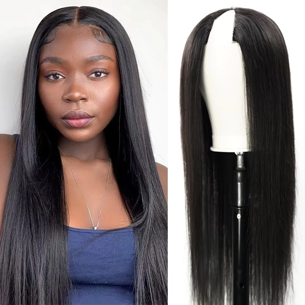 30 32Inch Straight Wigs Cheap V Part Wig Brazilian Human Hair Wigs For Women Virgin Hair Glueless Wig 200 Density On Sale