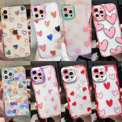 Phone Case For Xiaomi Redmi Note 13 Pro 4G 12 Pro + Note 12 Pro Plus 5G 12S 12C 13C Love Heart Soft TPU Anti-falling Back Cover