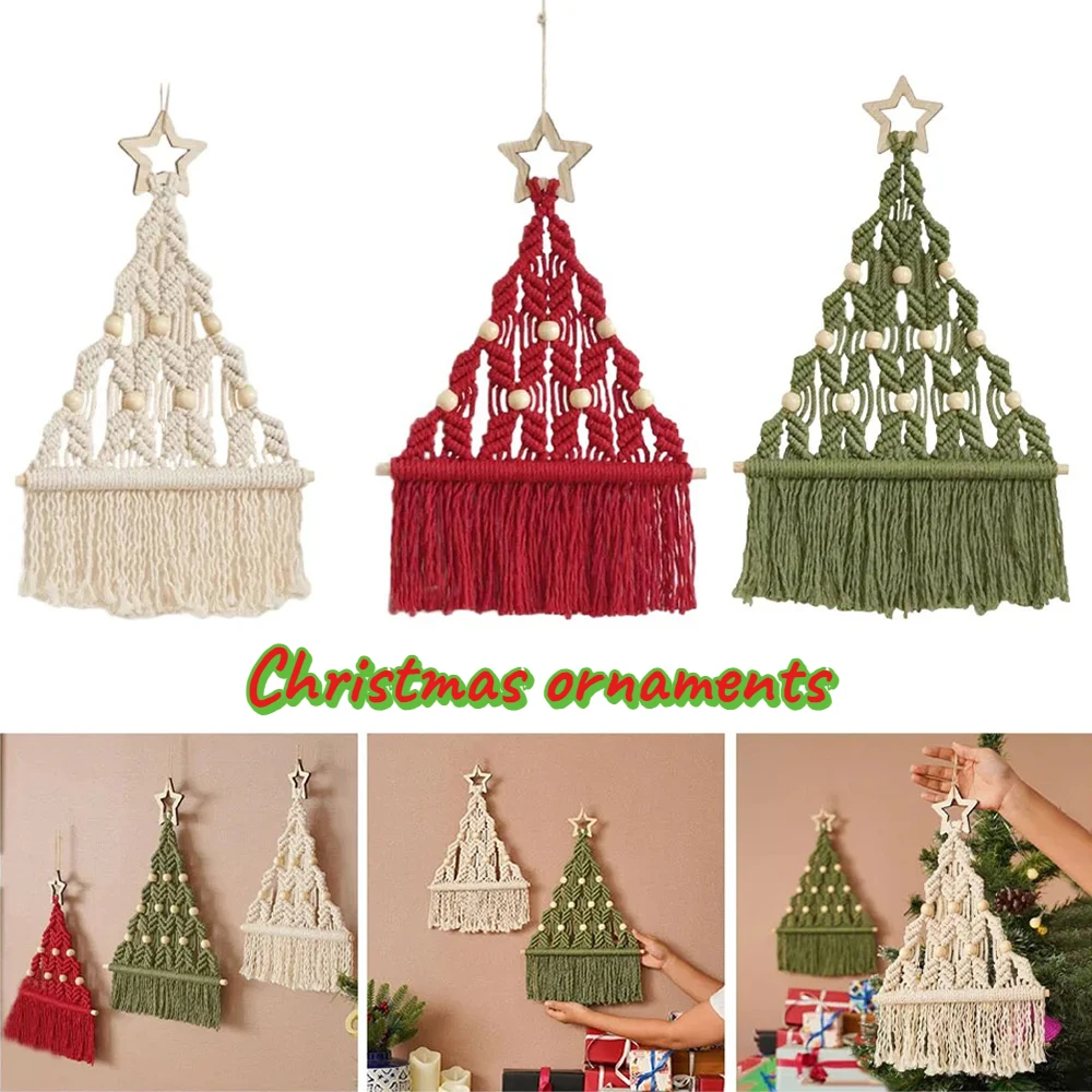 

Christmas Decor Hand-Woven DIY Tapestry Christmas Tree Tapestry Ornament Handmade Creative Gift Home Decor Christmas Decorations