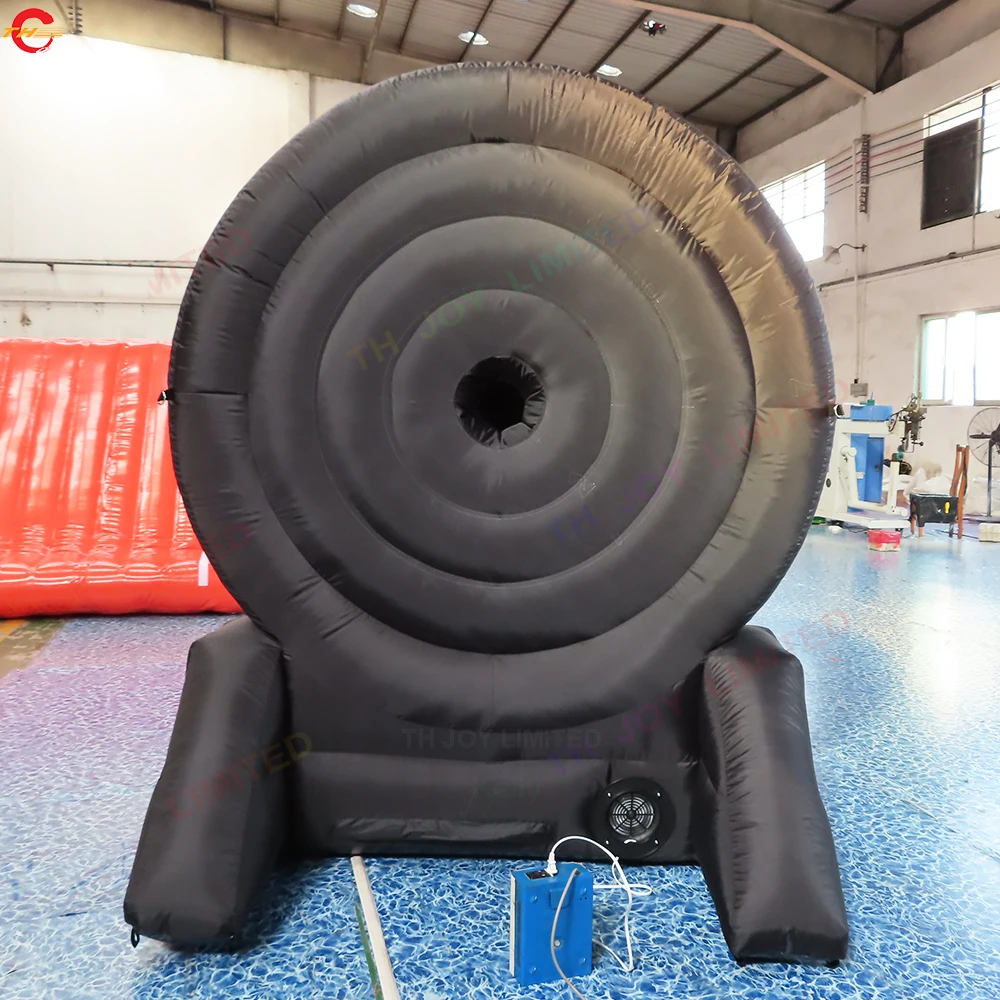 شحن مجاني إلى الباب 3mH لوحة رمي السهام السوداء القابلة للنفخ لتأجير الحفلات الداخلية والخارجية تفجير لعبة رمي السهام الكرنفالية