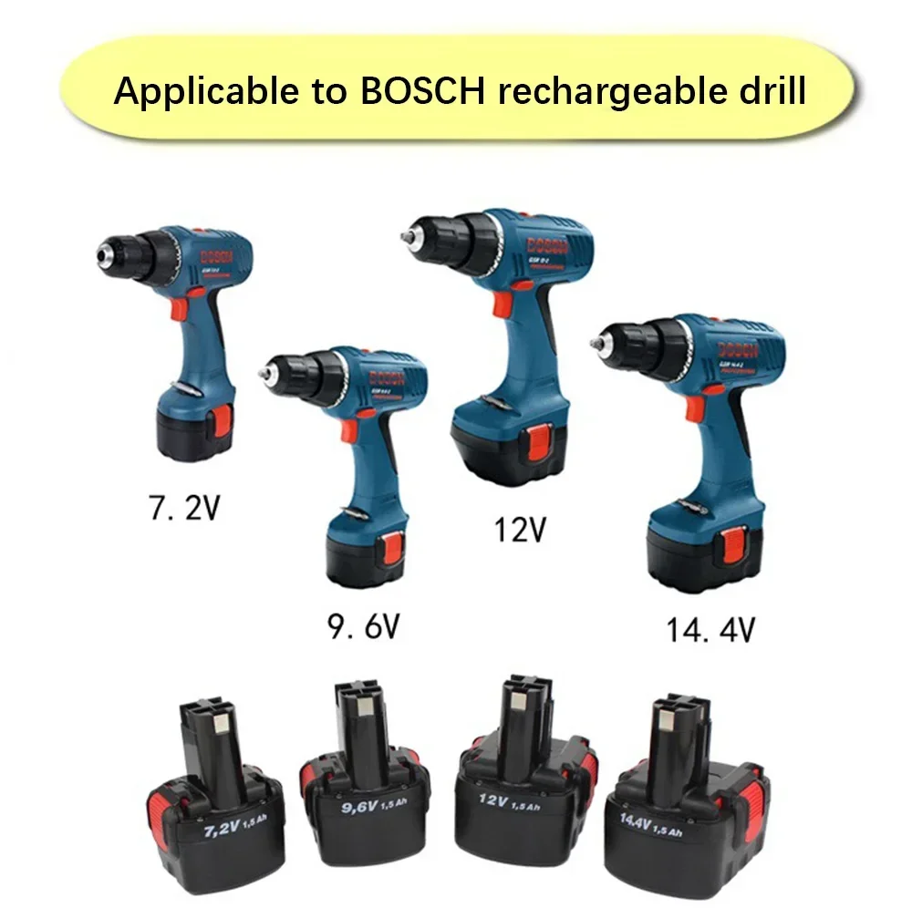 Daikala 1-2pcs 9.6V 4.8/6.8Ah Battery Replacement for Bosch BAT048 BAT100 BAT119 2607335272 2607335461 GSR 9.6VE-2 PSR PSR960