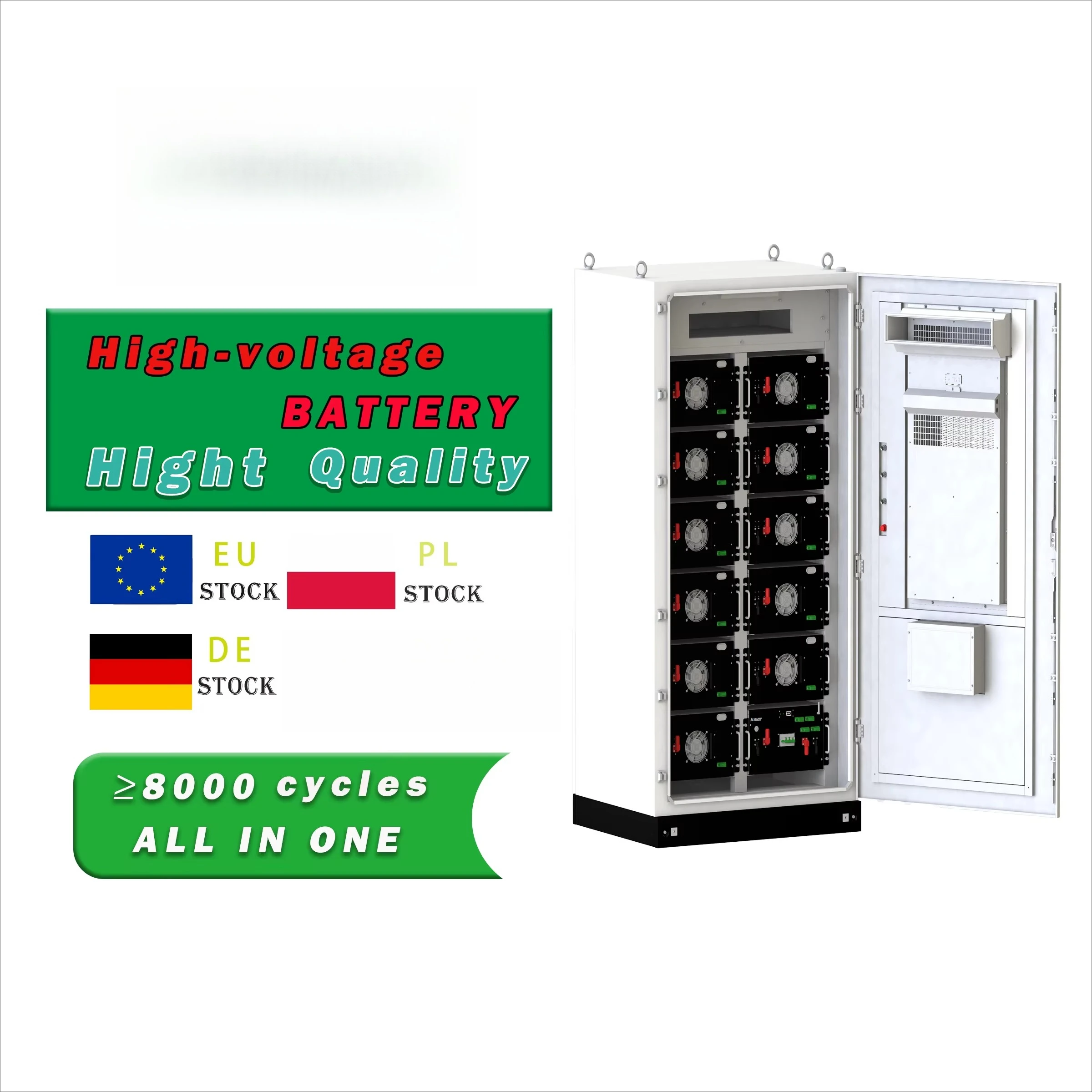 High Voltage All-in-One Hybrid Solar Inverter 10-20kWh 110V 220V AC 200Ah  Battery IP65 Protection Stackable