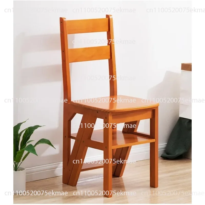 

Solid Wood Ladder Chair Household Ladder Chair Folding Dual-use Ladder Stool Indoor Climbing Pedal Stair Multi-function