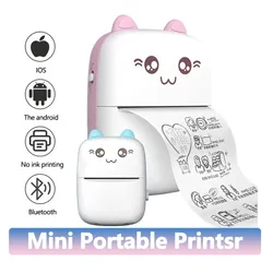 Wireless Mini thermal printer Bluetooth portable sticker printer 200dpi Photo printing tags memo compatible with iOS and Android