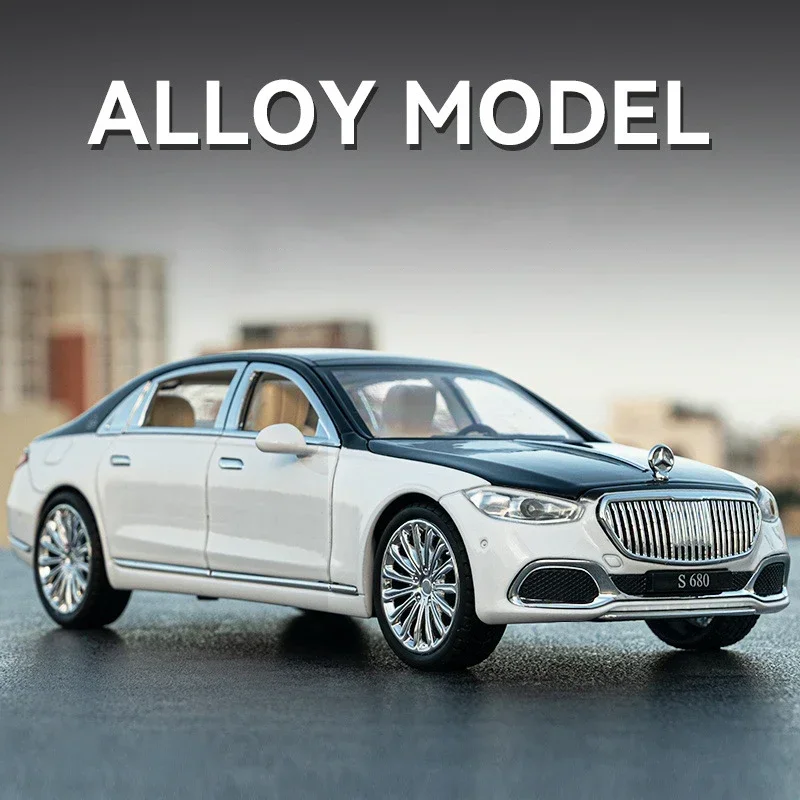 1:22 Mercedes-Benz Maybach S680 Alloy Model Car Toy Diecasts Casting Sound and Light Car Toys For Children Vehicle