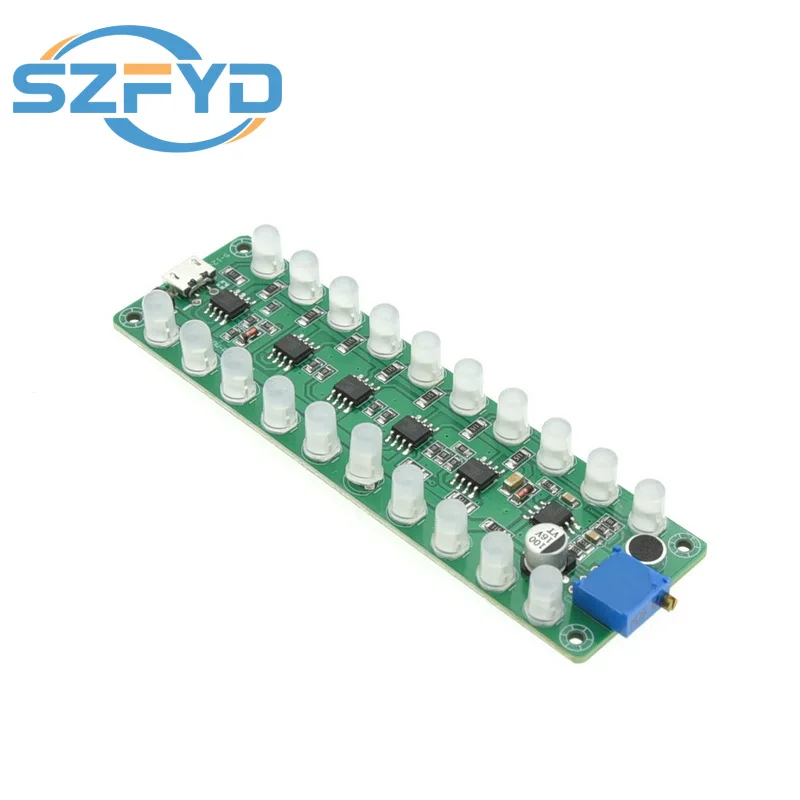 Voice-activated Induction Amplifier Spectrum Audio Level Meter LED Indicator Flash Melody Light Audio Companion 