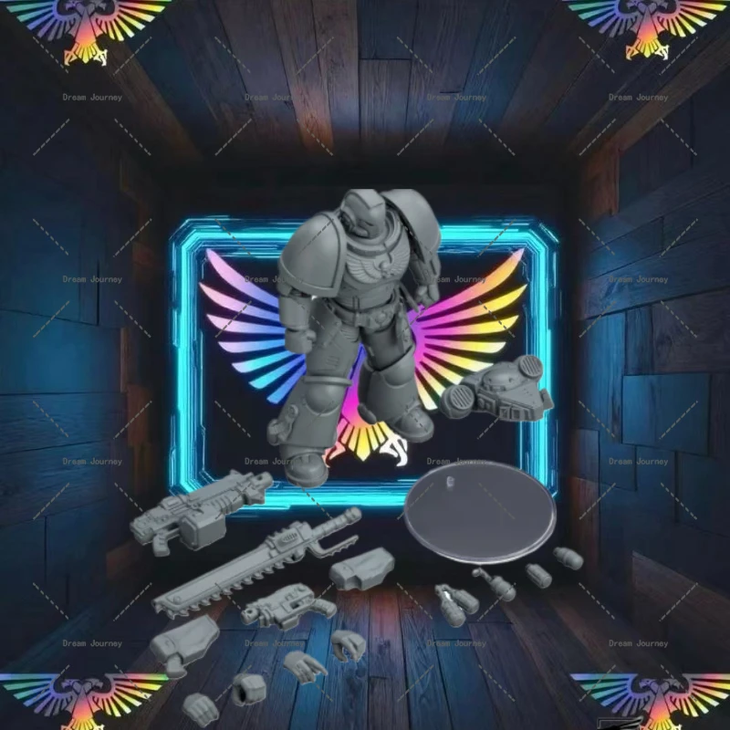 متوفر في المخزون JOYTOY Warhammer 40k 1/18 مشاة البحرية الفضائية Intercessor Armoring Hall Edition مجموعة ألعاب الدمى