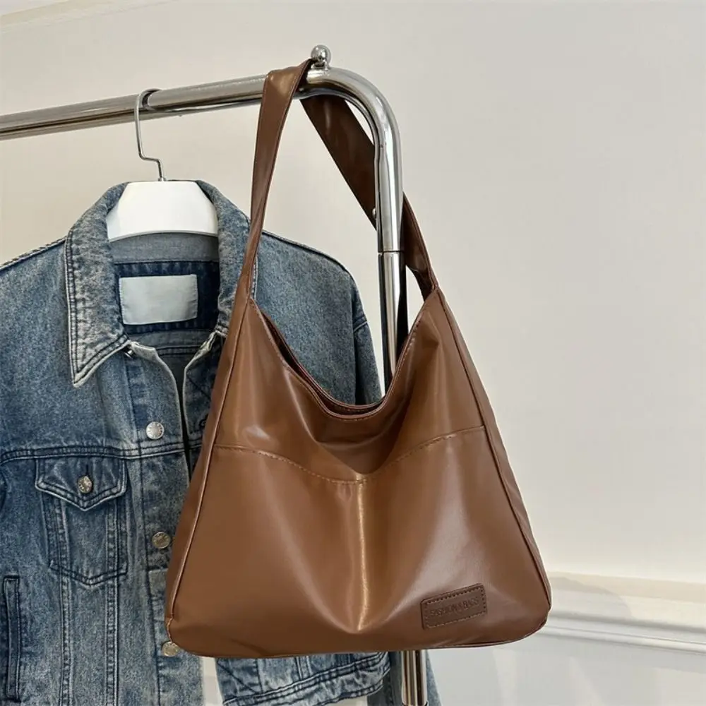 

Модная винтажная сумка на одно плечо из искусственной кожи, простая минималистичная большая сумка, большая вместительная женская сумка, подарок