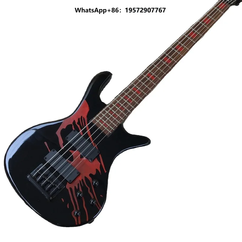 High Grade 5 Strings  Fingerboard Solid Mahogany Body Glossy Finish Electric Bass Guitar