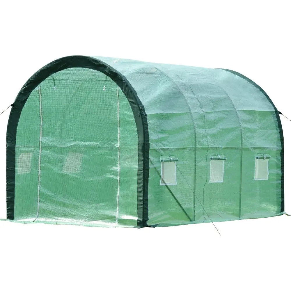 

Greenhouse with Rolling Shutter Doors, Walk-in Tunnel, Heavy-Duty Frame, 2 Rolling Doors, 6 Rolling Side Windows, 12x7 in x 7 in