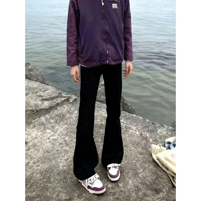 

Bla Fce Lined Jeans Men's Slim Straight Leg High Street Sle American Vibe Knee Length Bootcut Trousers Youth Wear