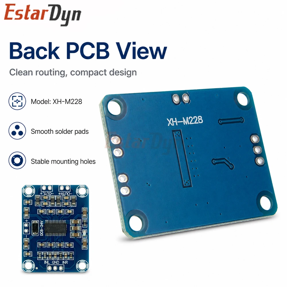 Estardyn TPA3110 Class D Digital Amplifier Board 15W+15W Dual Channel Stereo 12V-24V Car Audio Speaker TV High Efficiency - view 2