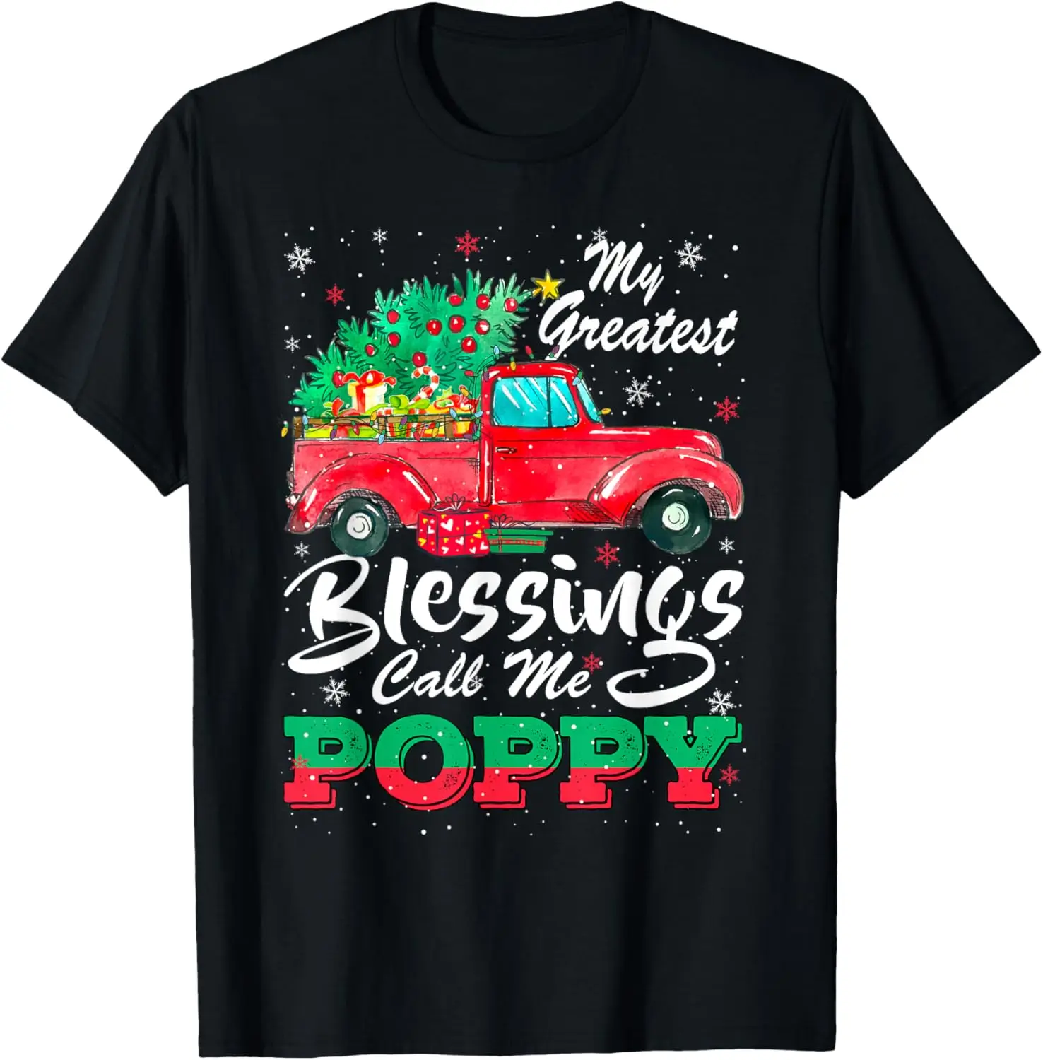 Funny Shirts Christmas My Greatest Blessing Call Me Poppy Men T-Shirt Graphic T Shirts Festivals Party Tees Tops Weird Tshirt