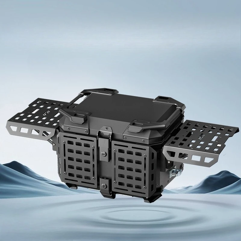 Handheld Multi-function Aluminum Motorcycle Top Box, Armor Storage Case With Base Plate For E-bike