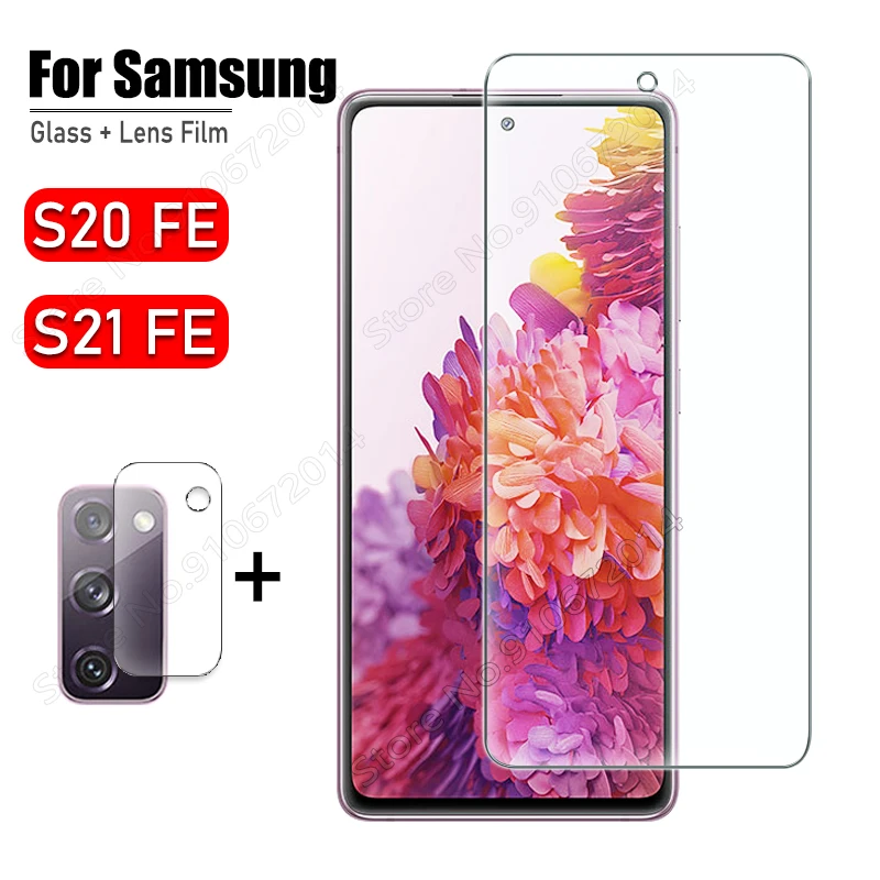 Vidrio templado para Samsung Galaxy S20 FE 5G, Protector de pantalla de cristal frontal con pegamento completo para Samsung S21 FE S20FE, película protectora de lente
