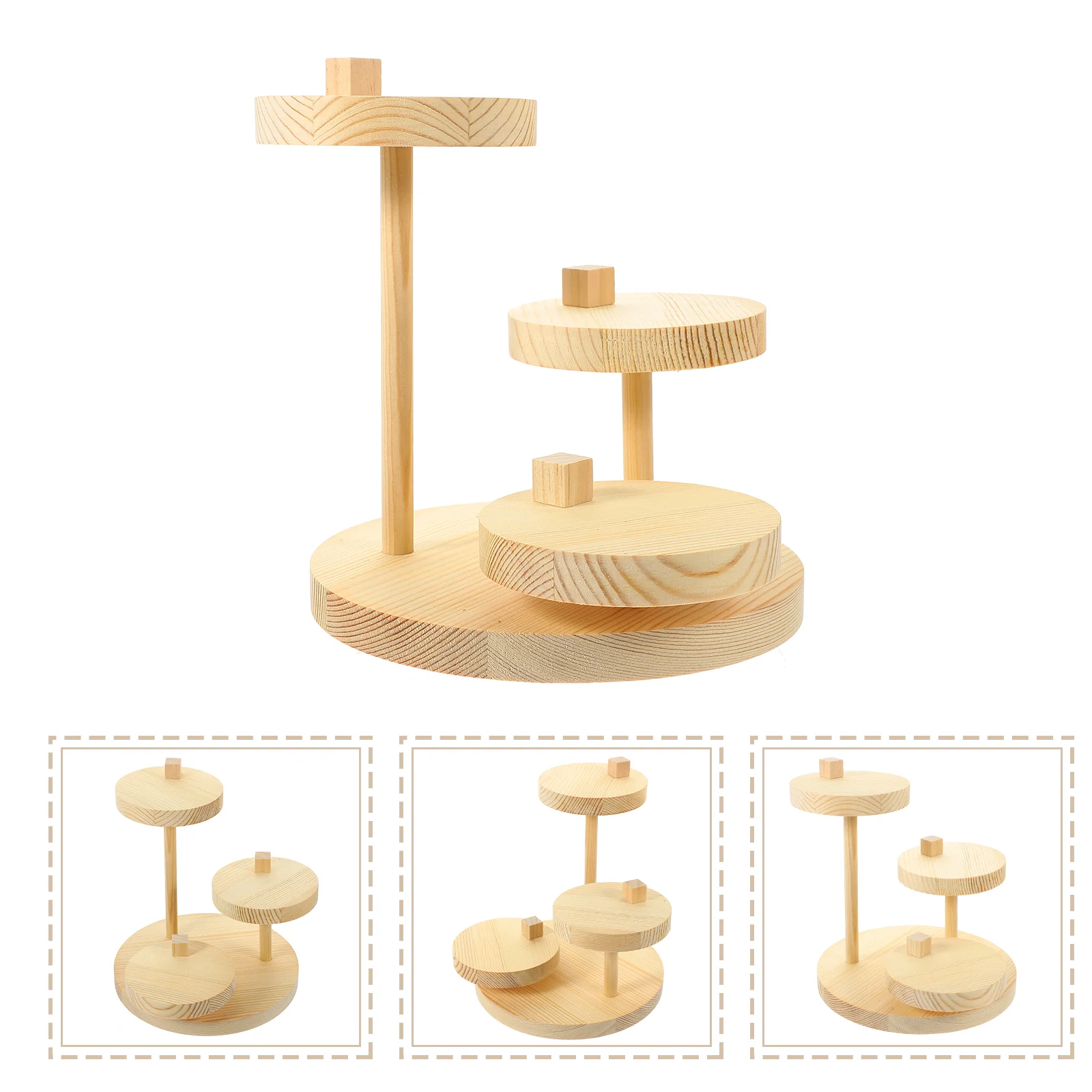 

Sunglasses Display Stand Eyeglass Holder Rack Watch Pine Wood Stands Organizer Decor