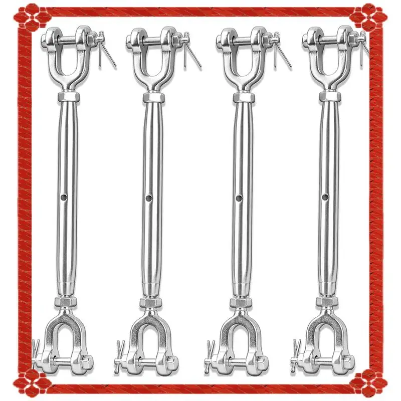 24-Hour Delivery 4PCS Turnbuckle,1/4In (M6) 304 Stainless Steel Turnbuckle,1600Lbs Working Load Limit,Closed Body Jaw And Jaw Tu