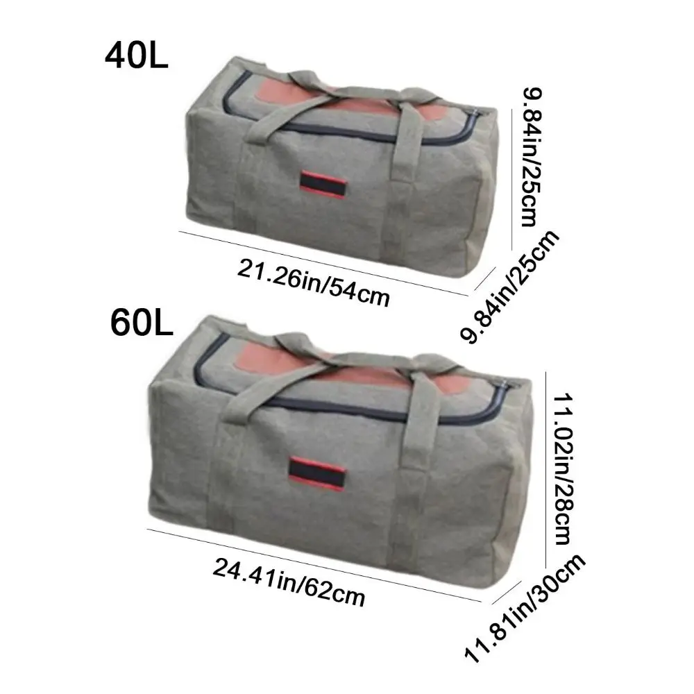 Multifunctional Canvas Travel Bag Large Capacity Wear-resistant Tote Bag Foldable Luggage Moving Bag Women