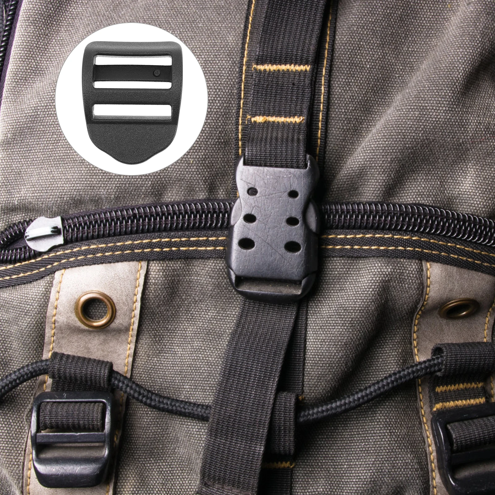 

10Pcs Plastic Luggage Adjustment Buckles for Backpack Strap Replacement Durable Adjustable Quick Release Webbing Slider