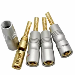 4pcs Furutech Banana Plug Copper Gold Plated / Rhodium Plating Sawtooth Speaker Plug No Welding Banana Plug Connector