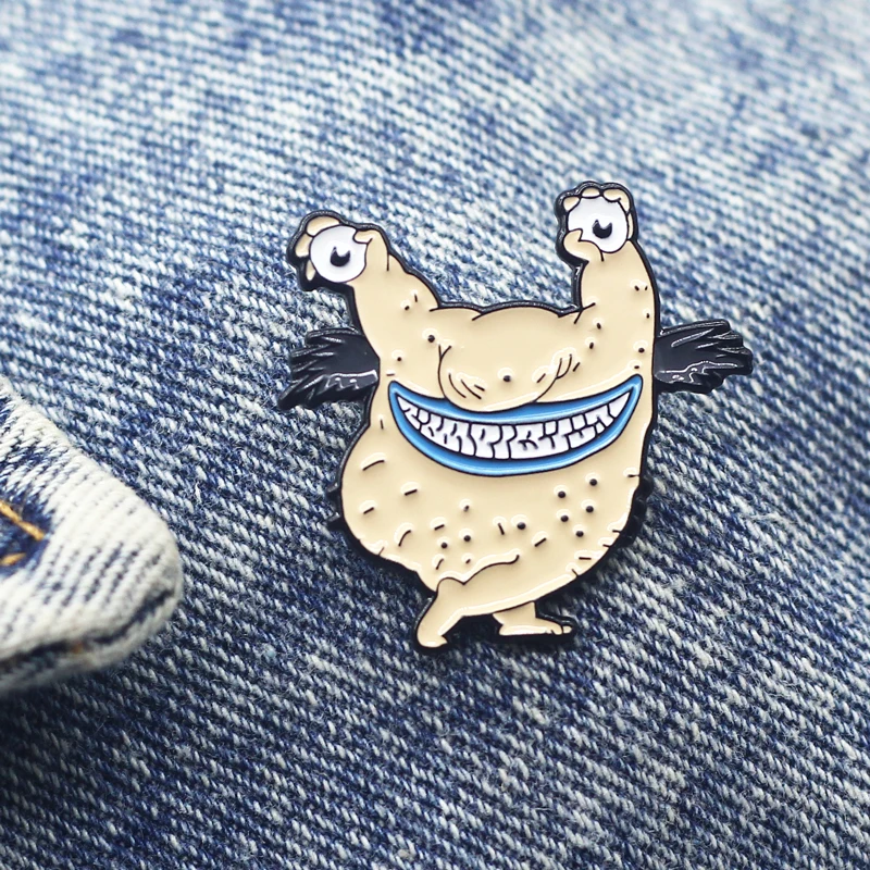 Terror Cartoon Comic Brooch  Popular Elements Drumstick Monster Enamel Pin Metal Badge Accessory Applied To Clothing Backpack