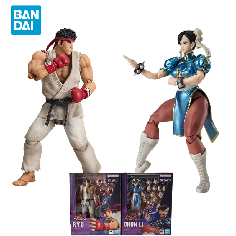 

Прямая доставка Bandai, оригинальная коллекционная модель STREET FIGHTER SHF RYU и CHUN-LI, экшн-фигурки, игрушки для детей, подарок