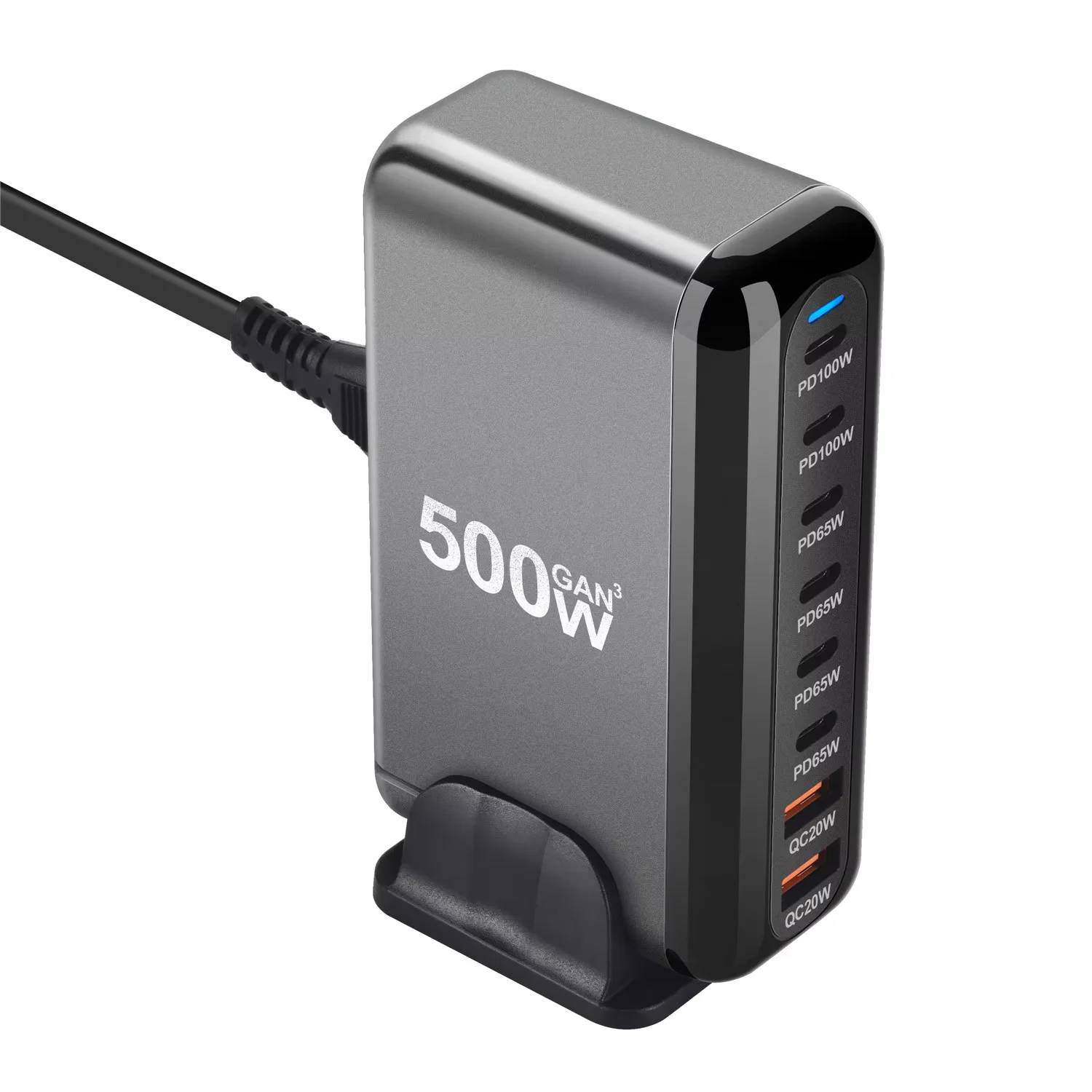 Sale NEW 500W Gan Fast Charge 3.0 USB Type C Fast Charger Mobile 8-port 6C2A PD Charger  Convenient To Carry Tablet Charger