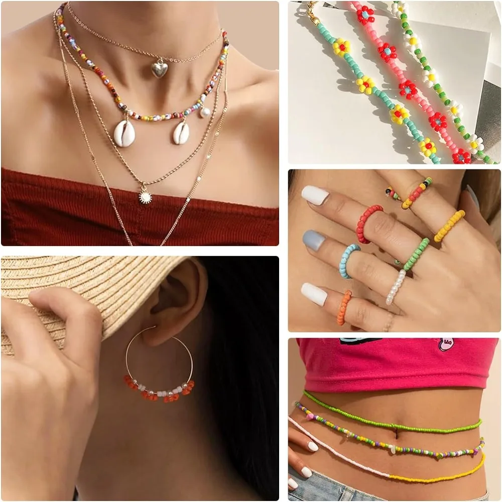 

28+2Grid Jewelry Making DIY Bracelet Phone Strap Kit​ Necklaces with Letter Bead 3mm Glass Beads Set Ornament Handmade