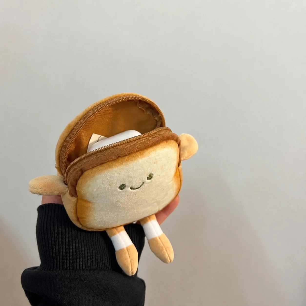 Cartoon Bread Toast Coin Purse - Lightweight Mini Storage Pouch for Coins, Earphones & Keys, Cute Small Makeup Bag as Girl Gifts