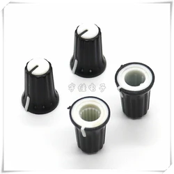10PCS 12*16.5MM Mixer Potentiometer Plastic Knob Flower Shaft D Shaft Inner Hole 6MM Black And White Switch Knob Cap