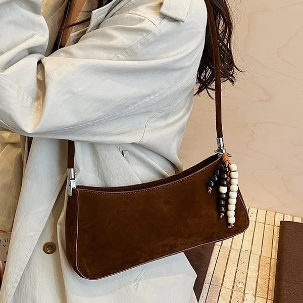 2025 جديد خمر حقيبة الساتان المرأة حقيبة كتف ريترو بولي Crossbody محفظة موضة الرغيف الفرنسي يده حمل ضوء ركاب عادية #2