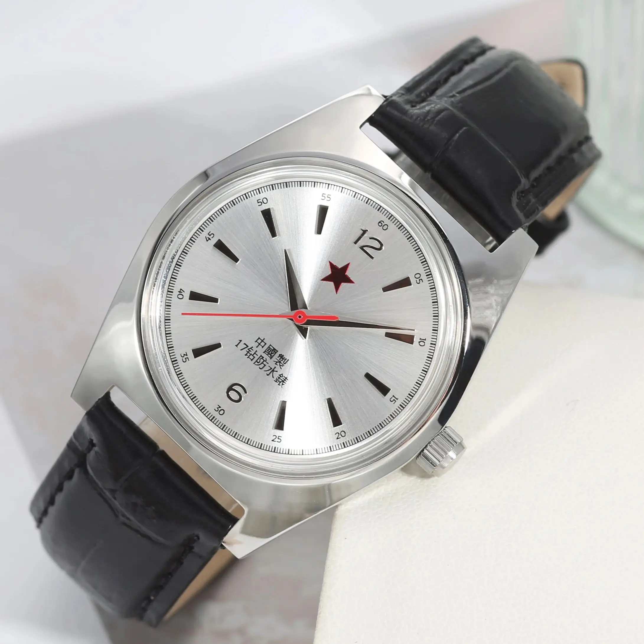 Redstar Herren-Mechanikuhr 36mm Retro Herren-Mechanikuhr Shanghai Handaufzugswerk Geeignet als Geschenk für Männer China-Uhr